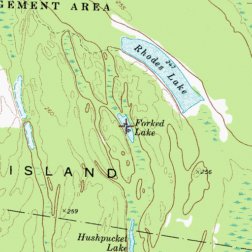 Topographic Map of Forked Lake, TN