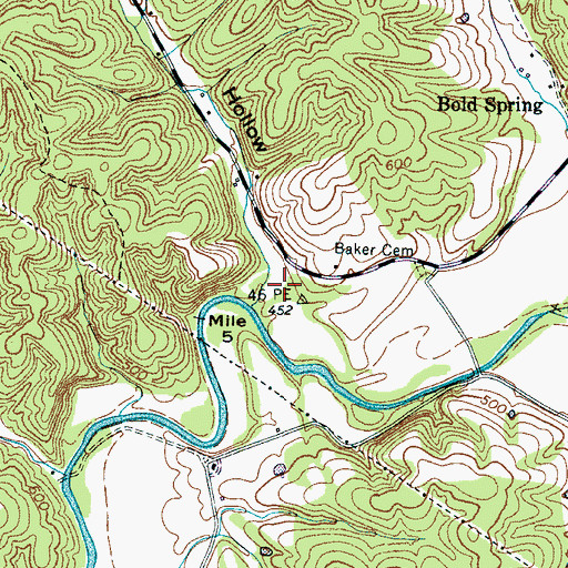 Topographic Map of Forsee Hollow, TN