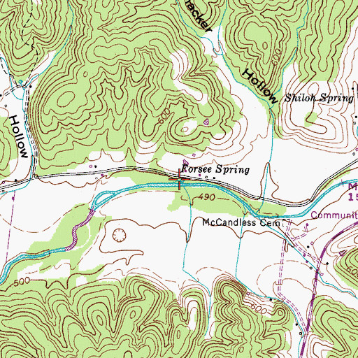 Topographic Map of Forsee Spring, TN