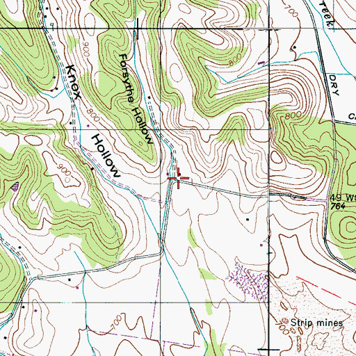 Topographic Map of Forsythe Hollow, TN