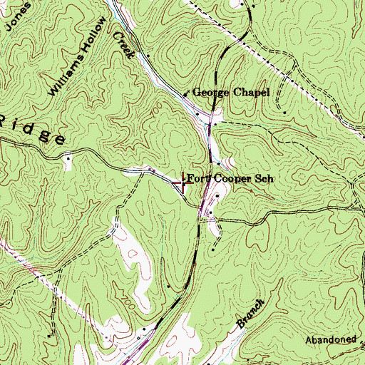 Topographic Map of Fort Cooper School, TN