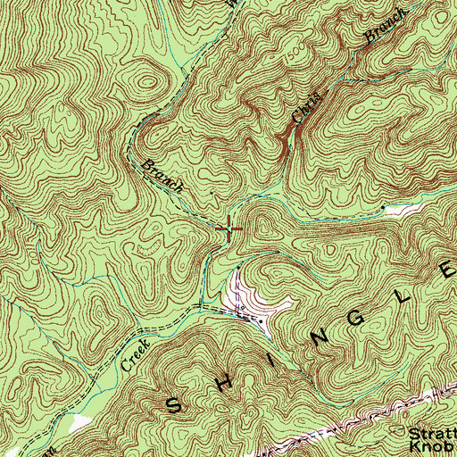 Topographic Map of Fortner Branch, TN