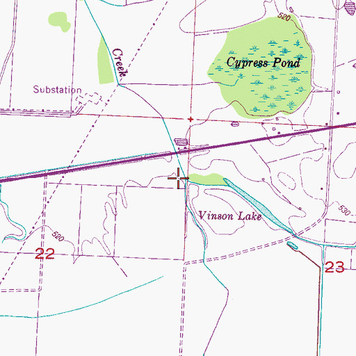 Topographic Map of Vinson Branch, AL