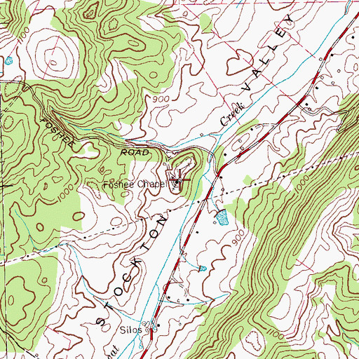 Topographic Map of Foshee Chapel, TN