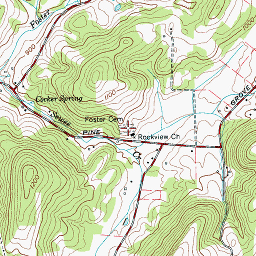 Topographic Map of Foster Cemetery, TN