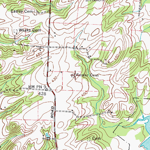 Topographic Map of Foster Cemetery, TN