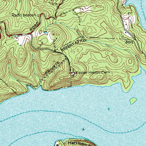 Topographic Map of Foster Hixson Cemetery, TN