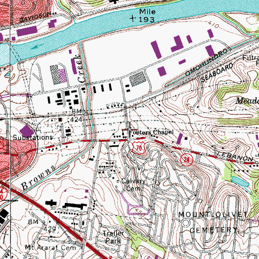 Topographic Map of Fosters Chapel, TN