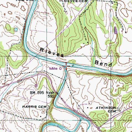 Topographic Map of Fountain Creek, TN