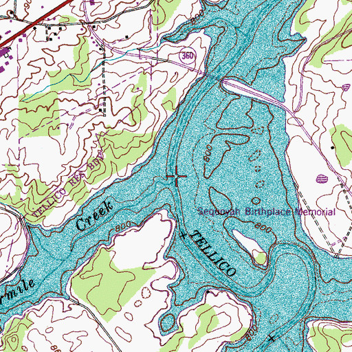 Topographic Map of Fourmile Creek, TN