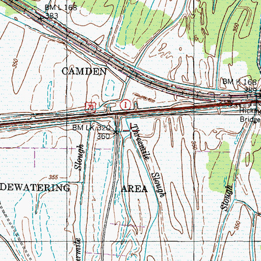 Topographic Map of Fourmile Slough, TN