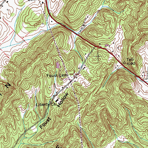 Topographic Map of Foust Cemetery, TN