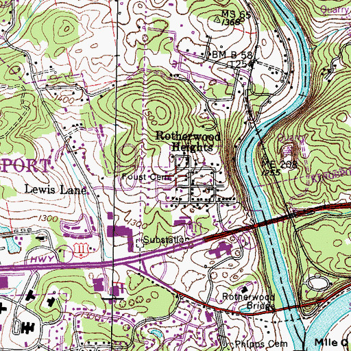 Topographic Map of Foust Cemetery, TN
