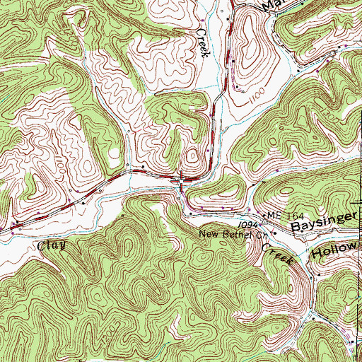 Topographic Map of Fowler Grove Creek, TN