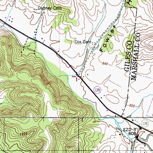 Topographic Map of Fowler Hollow, TN