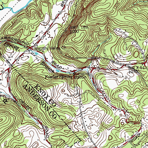 Topographic Map of Fowler Spring, TN