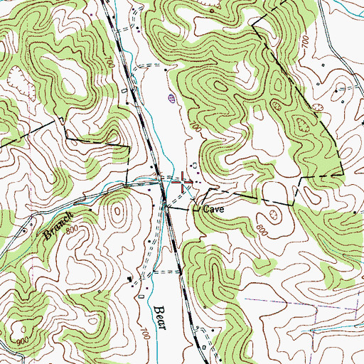 Topographic Map of Fox Branch, TN
