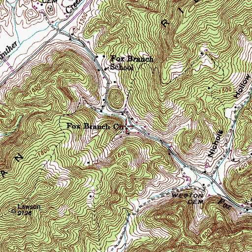 Topographic Map of Fox Branch Church, TN