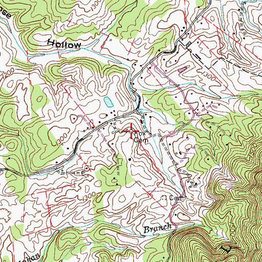 Topographic Map of Fox Cemetery, TN