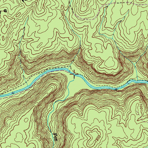 Topographic Map of Fox Creek, TN