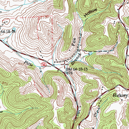 Topographic Map of Fox Hollow, TN