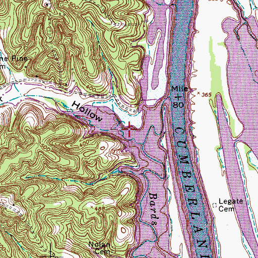 Topographic Map of Fox Hollow, TN