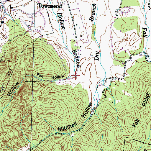 Topographic Map of Fox Hollow, TN