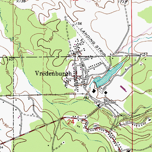 Topographic Map of Vredenburgh, AL