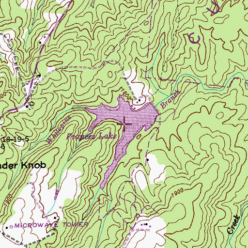Topographic Map of Frances Lake, TN