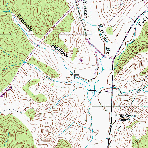 Topographic Map of Francis Hollow, TN