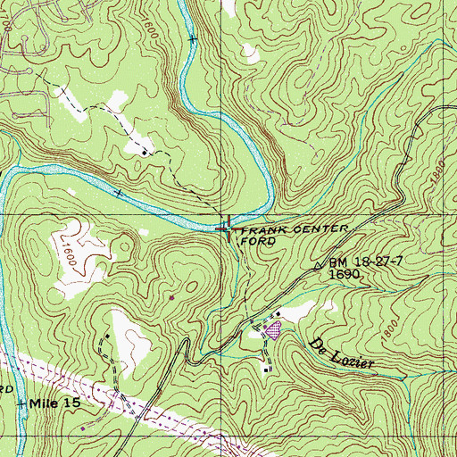 Topographic Map of Frank Center Ford, TN