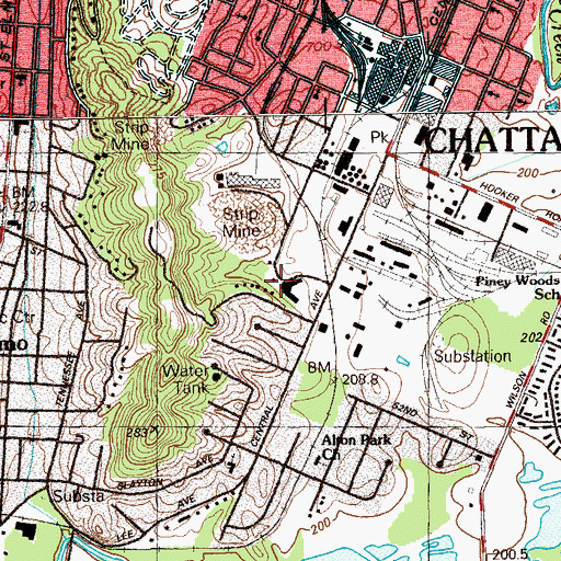 Topographic Map of Frank H Trotter School, TN