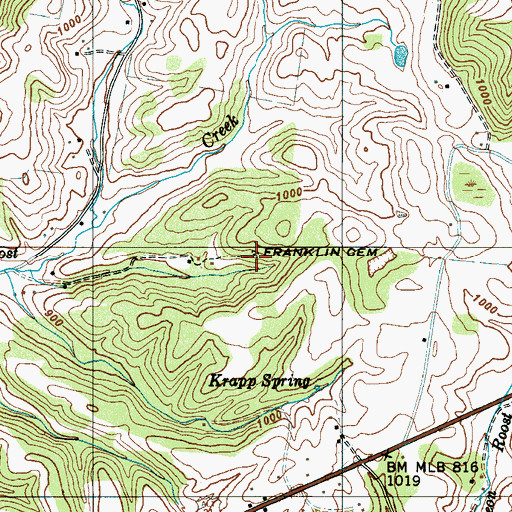 Topographic Map of Franklin Cemetery, TN