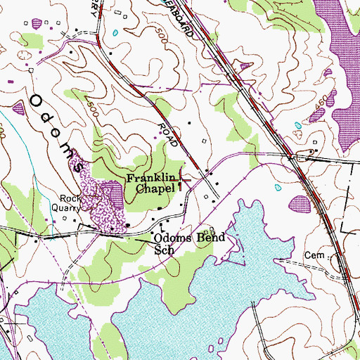 Topographic Map of Franklin Chapel, TN