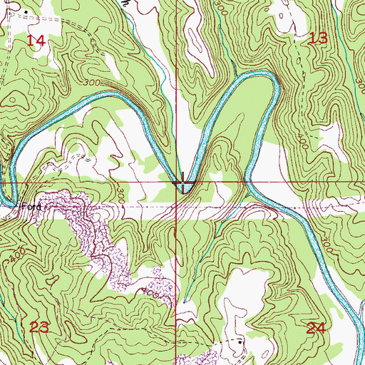 Topographic Map of Wade Branch, AL