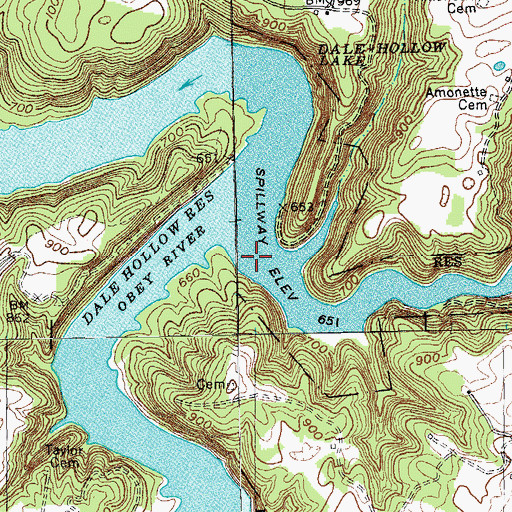 Topographic Map of Franklin Creek, TN