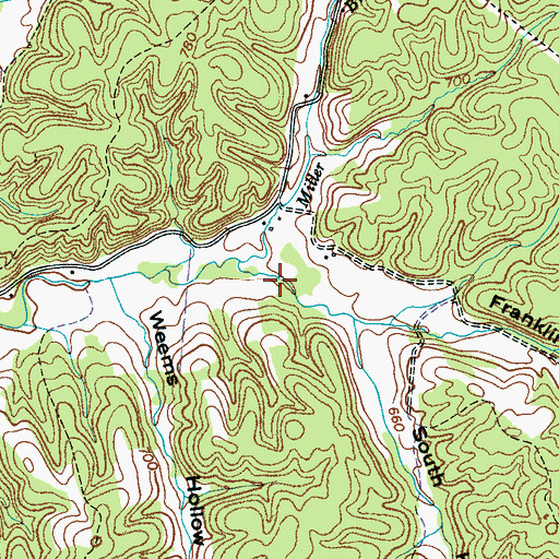 Topographic Map of Franklin Hollow, TN