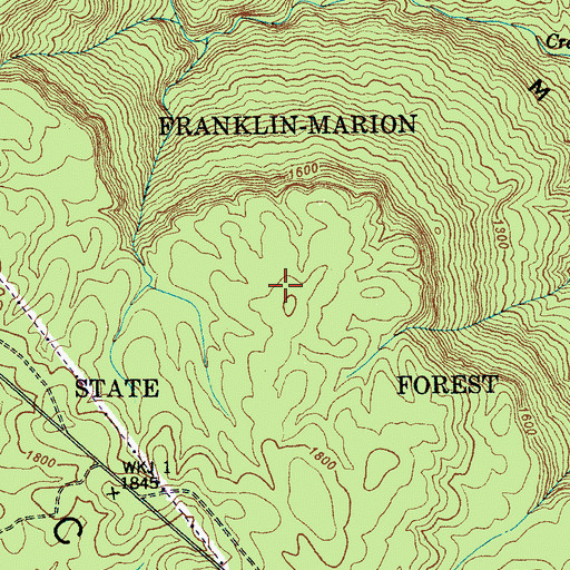 Topographic Map of Franklin-Marion State Forest, TN