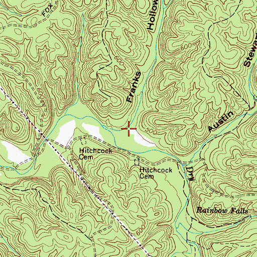 Topographic Map of Franks Hollow, TN