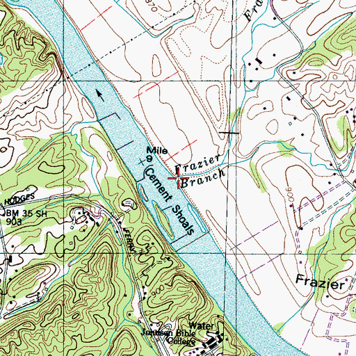 Topographic Map of Frazier Branch, TN