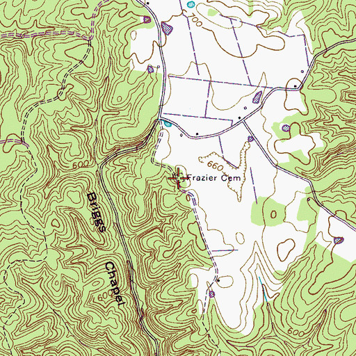 Topographic Map of Frazier Cemetery, TN