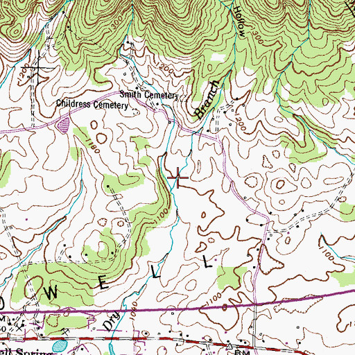 Topographic Map of Frazier Hollow, TN