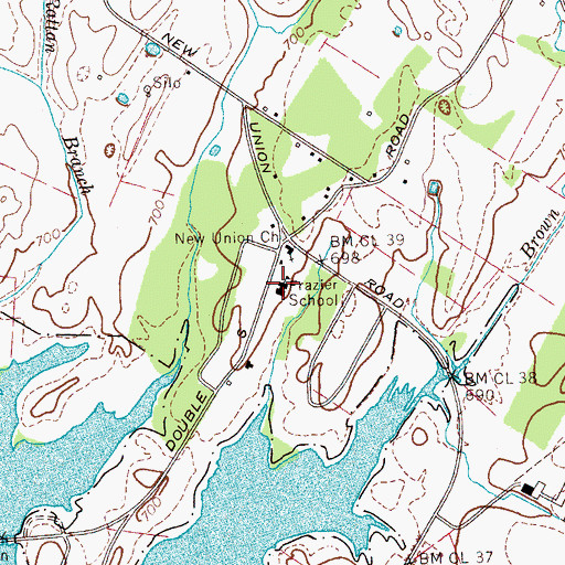 Topographic Map of Frazier School, TN