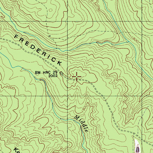 Topographic Map of Frederick Ridge, TN