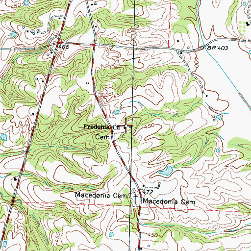 Topographic Map of Fredonia Church, TN