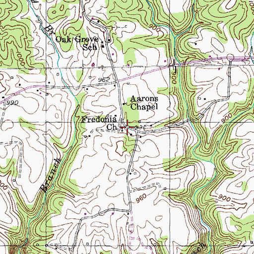 Topographic Map of Fredonia Church, TN