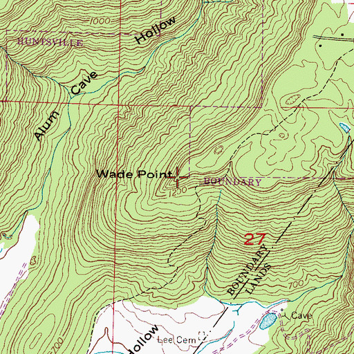 Topographic Map of Wade Point, AL