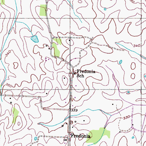 Topographic Map of Fredonia School, TN
