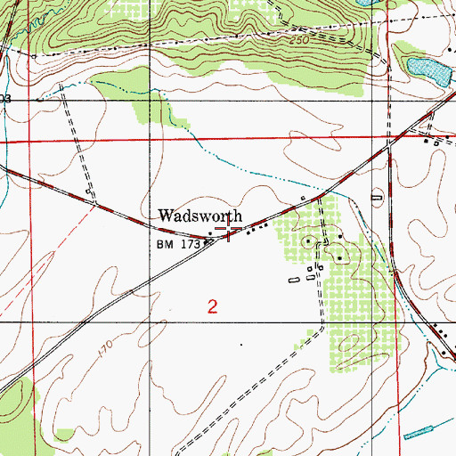 Topographic Map of Wadsworth, AL
