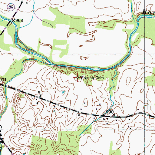 Topographic Map of French Cemetery, TN